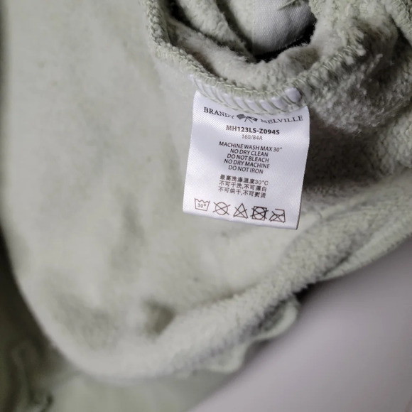 Brandy Melville Light Green Hooded Zip-Up Vest Sweater | One Size - Picture 8 of 8